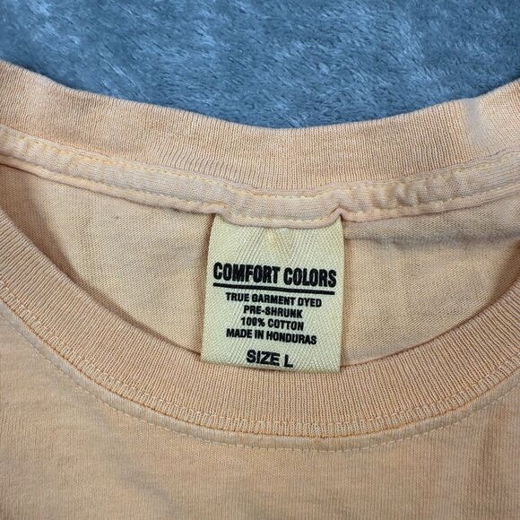 Comfort Colors Shirt Men’s Large Orange Cotton Short Sleeve Roots Of Wassail - Picture 4 of 6